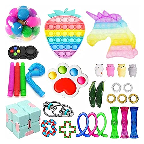 子供のためのギフト 感覚の指の玩具セット 安いストレス救済の指着のおもちゃのパック プッシュバブルポップ不安のフィジット玩具 フィジゲットブロックはストレススクイーズのおもちゃを和らげます Color Fidget Toy 3 その他 の通販情報 No