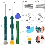 2-Pack Joycon Joystick Replacement Analog Thumb Sticks for Nintendo Switch, Joystick Replacement Parts Repair Kit for Joycon & Switch Lite, Include Metal Buckles, Screwdrivers, Thumb Grips Caps, Pry Tools, Tweezers