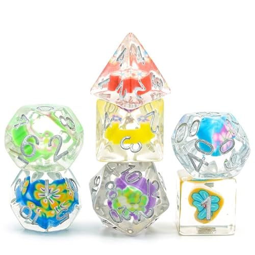 Set di dadi RPG da 7 pezzi - Fiore in resina