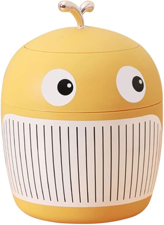 BMXCY Versatile Cute Trash can Round Desktop Garbage bin