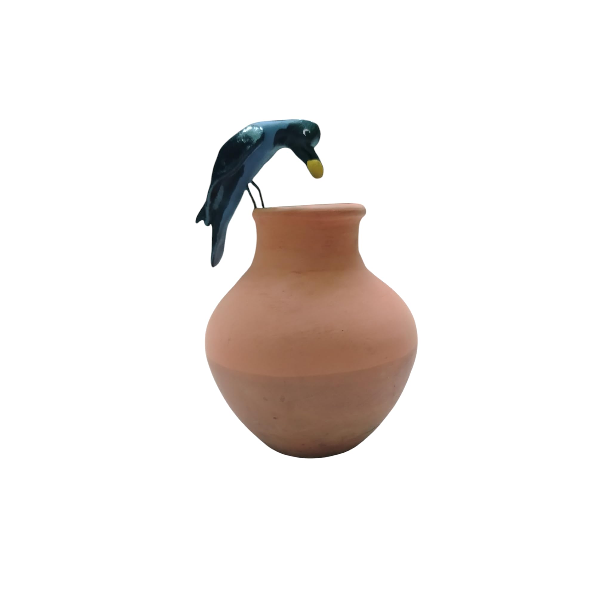 Karru Krafft Handcrafted Crow on a Terracotta Vase Show Piece Thirsty Crow Story Inspiration/Clay Clever Thirsty Crow Idol/Clay Gift & Decor Clever Thirsty Crow-image-40