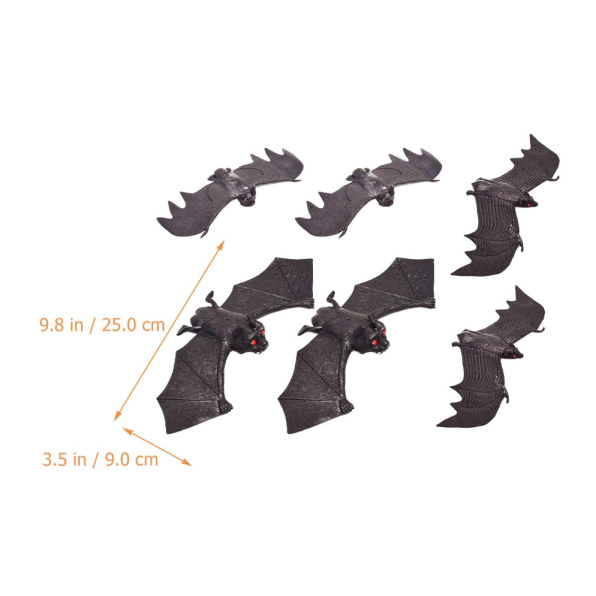 OSALADI 18 Piezas Colgante Decorativo de Murciélago de Halloween en TPR Negro para Puerta y Hogar Ambiente Terrorífico y Estilo Horrible para Fiesta y Decoración