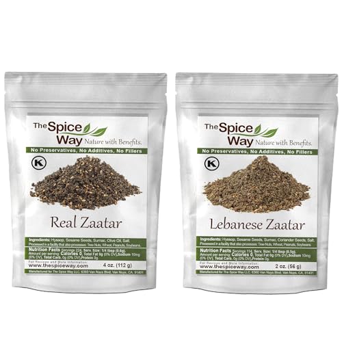 The Spice Way Bundle includes Real Zaatar with Hyssop spice blend 4oz & Lebanese Zaatar with Hyssop 2Oz