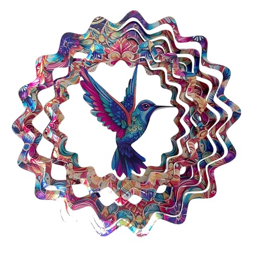Vibrant Hummingbird Wind Spinner – Whimsical Garden Art, Outdoor Decoration, and Yard Décor