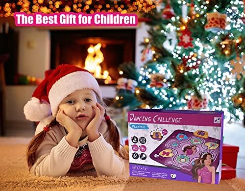 Maikerry Dance Mat Children Toy for Girls, Music and Dancing Games, Electronic Music Dancing Mat, Adjustable Volume Dance Mat, Five Game Modes, Christmas Birthday Gift for Girls Boys Age 3-10
