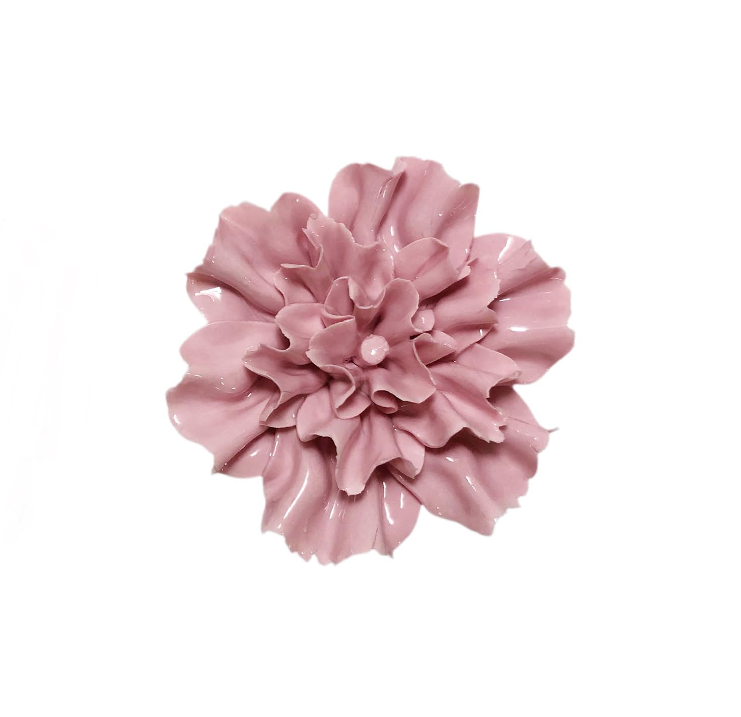 Pink,Carnation, 4.72",Ceramic Flower Wall Art, 3D Wall Hanging Decor,Artificial Flower Wall Sculpture，Handcrafted 3D Hanging Porcelain Flowers , Porcelain Flower Wall Décor (Pink,Carnation, 4.72")