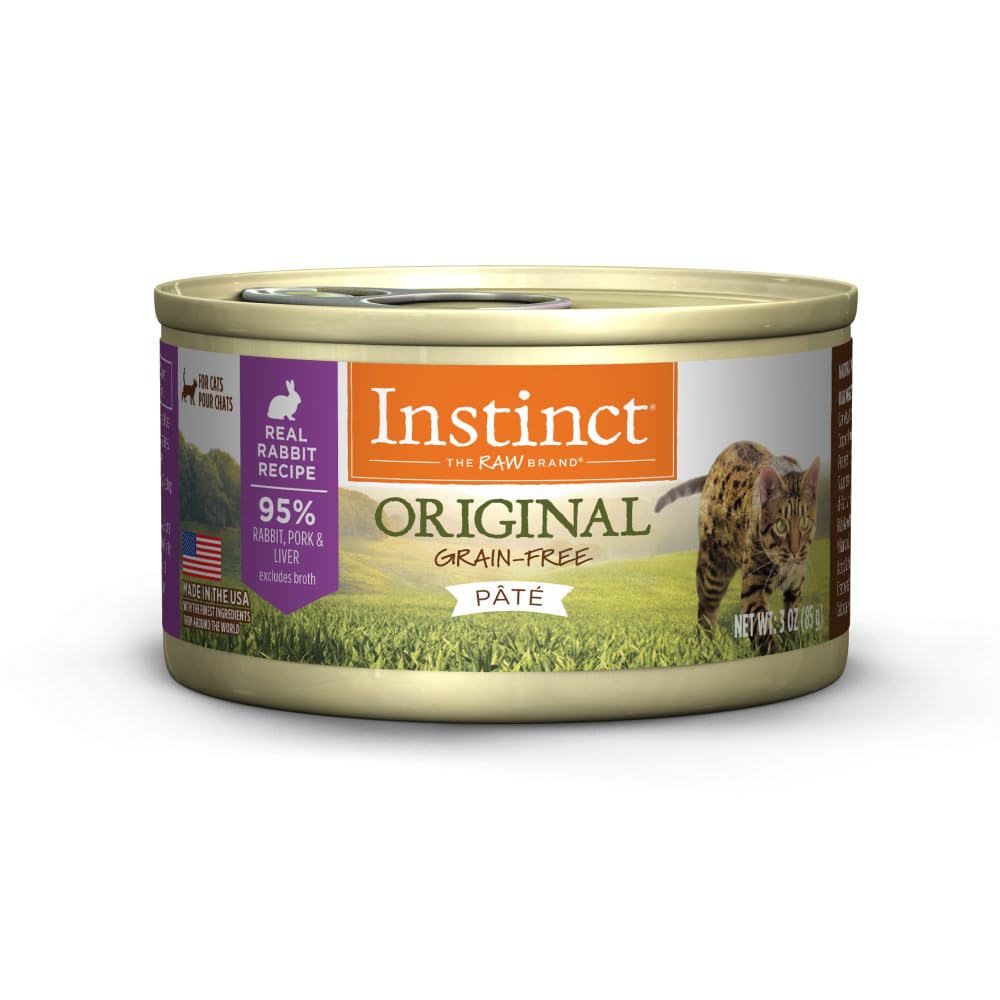 Instinct Original Grain Free Real Rabbit Recipe Natural Wet Canned Cat Food, 3 oz. Cans (Case of 24)