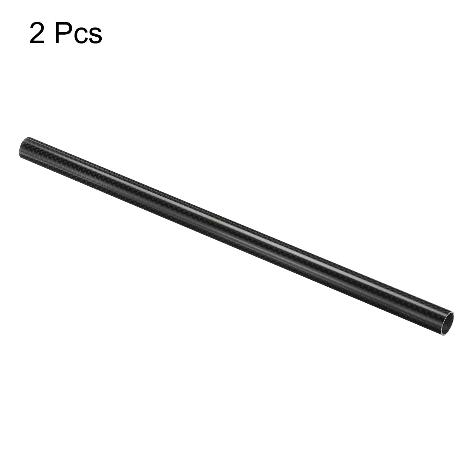 QUARKZMAN 2Pcs Tubes en Fibre de Carbone 14 x 16 x 330mm Surface Brillante Tige en Carbone Enroulée en 3K pour avion RC, Quadricoptère, Multicoptère