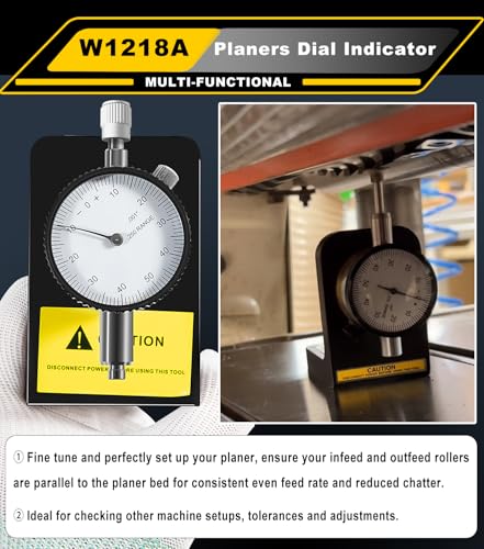 W1218A Planers Dial Indicator 360 Degree Durable Powerful Magnetic Base for Planers Jointers Woodworking Set Up Easy Height Gauges Accurate ±.001-Inch - Image 3