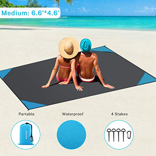 Gonex Sand Proof Beach Blanket, Waterproof Sand Free Compact Beach Mat Lightweight