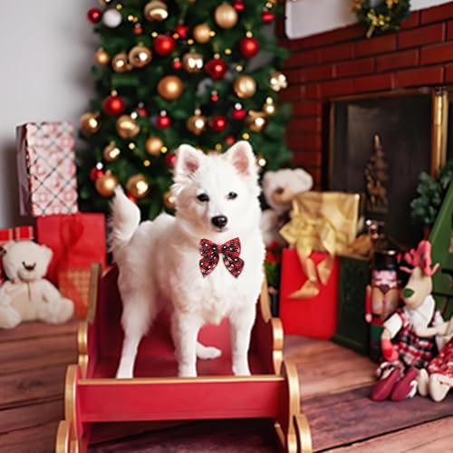 GIUSOBG Weihnachten Hundehalsband 2 x 45 cm Verstellbares Hundehalsband Abnehmbare Fliege Pet Halsbänder, Als Dekoration für Haustiere, Katzen und Hunde