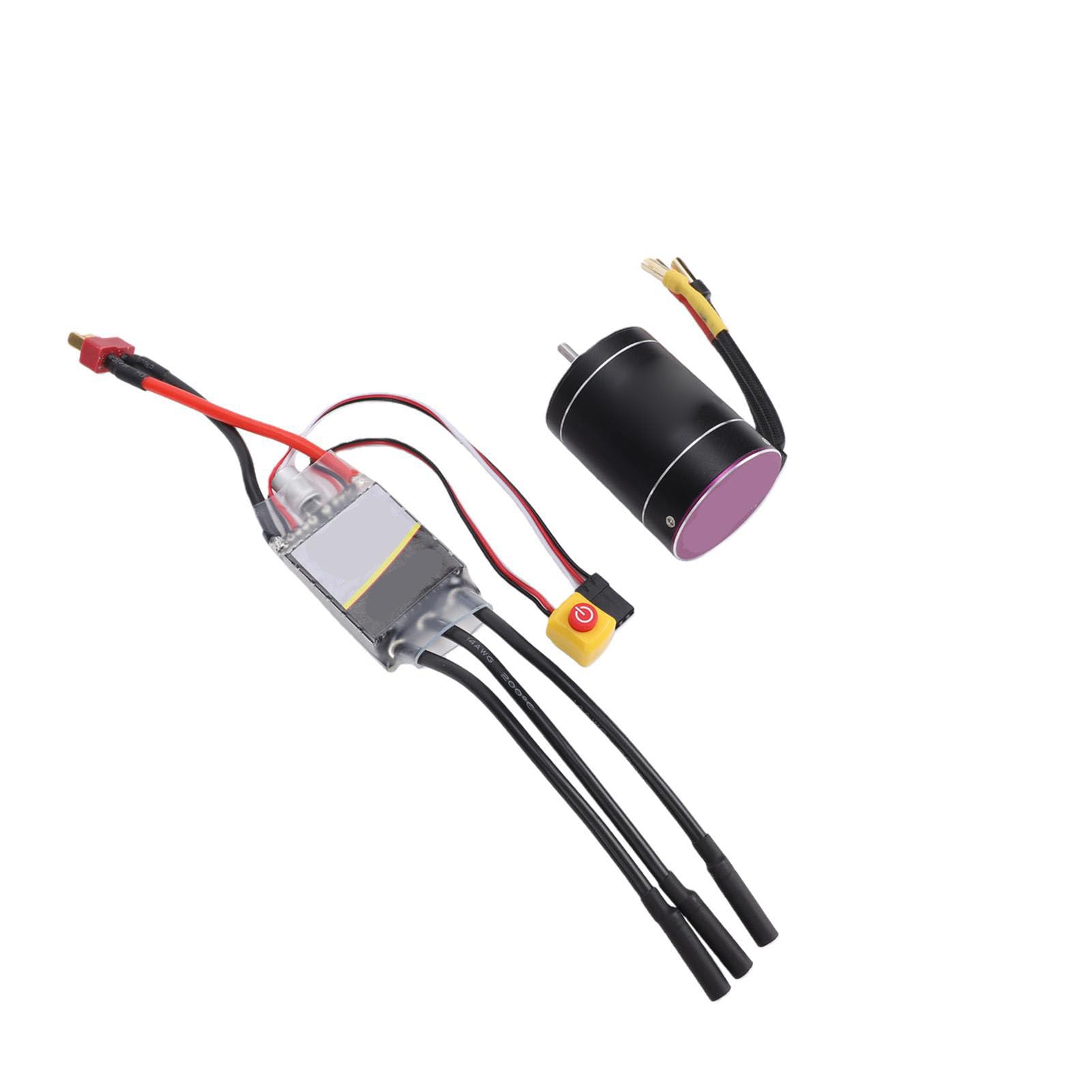 Keenso Bezszczotkowy Silnik ESC Combo 2600KV 75A Zestaw z Aluminiowym Radiatorem 6061 T6 2 do 3S Kompatybilny z 1/10 1/8 RC Samochody łodzie Wyścigi Aktualizacja