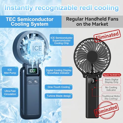 Husdensky Pro Handheld Portable Fan Cooling 3-in-1 Hand, Desk, Neck & Fan - image 6