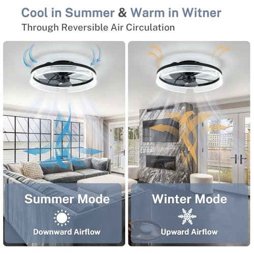 CANEOE Ventilatore da Soffitto con Luce, 50cm