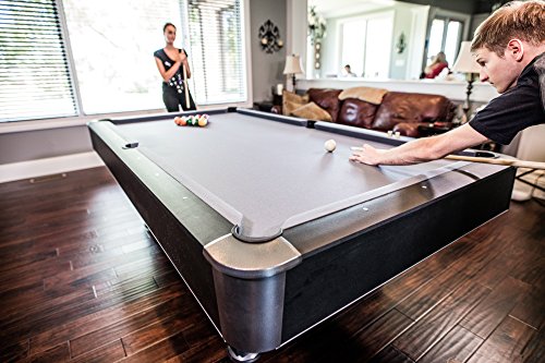 Mizerak Dakota 8' Slatron Billiard Pool Table Includes Two Cues, Billiard Ball Set, Triangle, Brush, and Chalk - Thumbnail 6