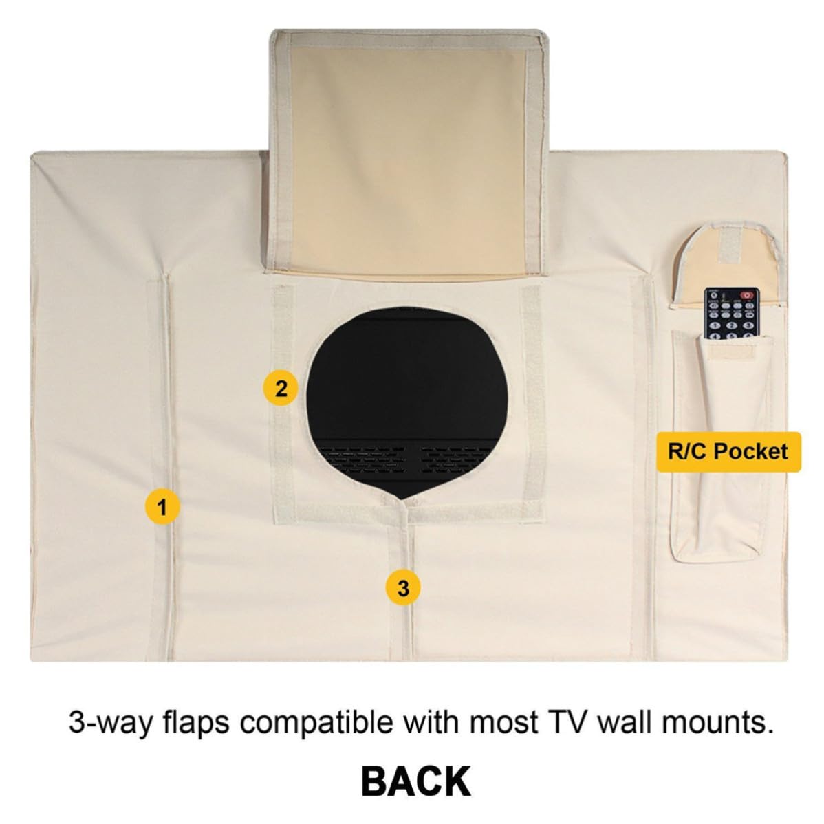 MAGICLULU Copertura Tv da Esterno Oxford Pvc Khaki Protezione a 360 Gradi per Televisori da Esterno