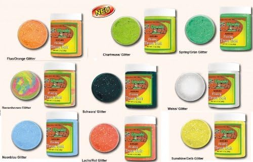 Uncle Josh Trout Bait Trout Dough 68 g, Trout Paste, Trout Bait for Trout Fishing at Trout Lake, Fishing Dough, Variety: Chartreuse/Glitter