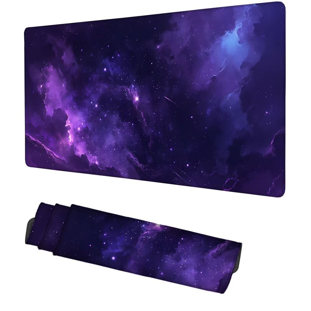 Podkładka pod mysz 1200x600x3mm, wielofunkcyjna podkładka pod mysz do gier łuk niebiański podkładka pod mysz fioletowa (1), akcesoria biurowe, dekoracja na biurko, design zapobiegający poślizgowi, dla