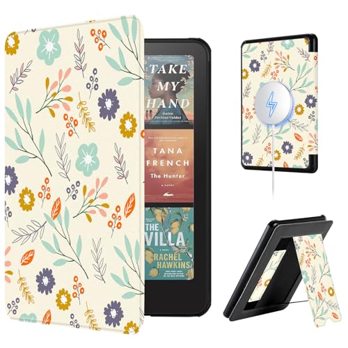 Image of CoBak Lightweight Stand Case for 7 inch Kindle Paperwhite 12th Gen 2024 and Kindle Colorsoft with Right Hand Strap - Compatible with iPhone MagSafe, for Samsung /Belkin /Anker Wireless Charging Pads