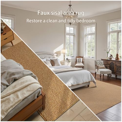 Tapis de salon en sisal antidérapant et tressé main - 6