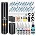 Biomaser Maquillaje completo Kit Inalámbrica Machine Kit con 2 pcs Batería de 1500mAh con 20 Agujas 10 Botellas de Tinta Wireless Rotativo Máquina Para Principiantes y Artistas