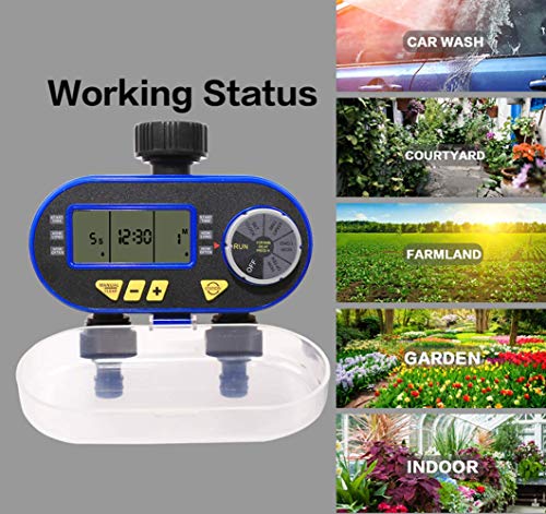 New Two Outlet Garden Digital Electronic Water Timer Solenoid Valve Garden Irrigation Controller for Garden,Yard(send in random color)