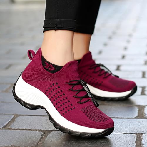 Women's Mesh Socks Platform Walking Shoes Comfortable Slip-On with Arch Support Orthopedic Sneakers Fashion Breathable Outdoor Casual Sneakers3