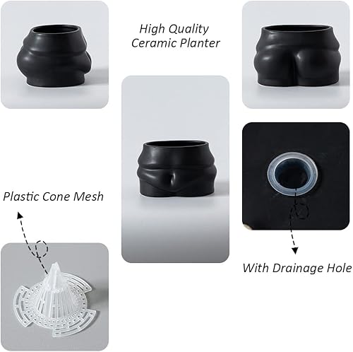 Miniatura 2 de Misijuer Macetas corporales maceta de cerámica con agujero de draniage para plantas de interiorexterior, maceta para decoración del hogar, maceta
