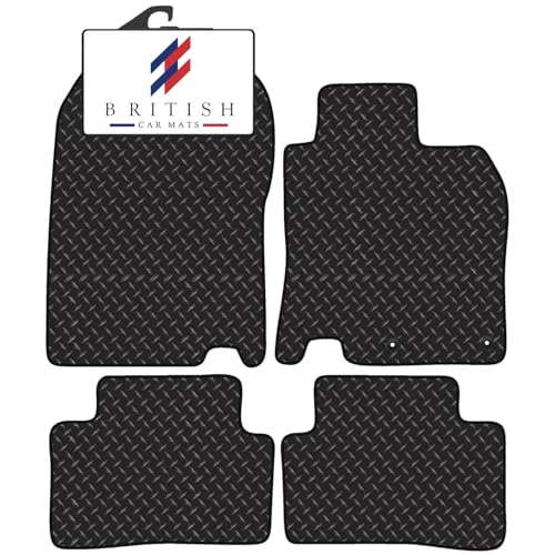 BCM Car Mats - Compatible with Nissan Qashqai 2014-2021 - 3MM Rubber - Fully Tailored Floor Mat - Anti-Slip Backing - Black Trimming - 4 Piece Non-Slip