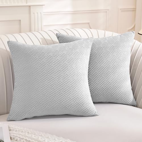 YSTELLAA Lot De 2 Decorative Housse Coussin 40x40, Housse De Coussin Super Doux Polyester, Cushion Covers avec Fermeture Eclair Caché, pour Maison Salon...