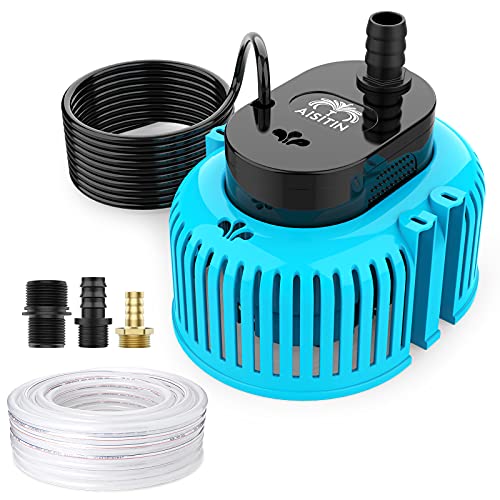 AISITIN Mini Tauchpumpe, 80W Wasserpumpe Aquarium Tauchpumpe, 850 GPH mit 3 Adaptern und Ablaufschlauch, für Poolabdeckungen, Teichentwässerung, Aquariumbelüftung, Gartenbewässerung