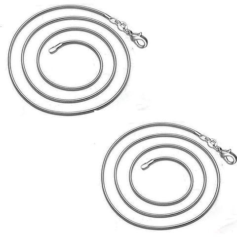 Daisy Philip (Pack of 2) 925 Sterling Silver Necklace - 1mm Chain Necklace | Choose from 16" - 24" Chain | For Layered Looks, Gifts or Pendant Replacements (24) Cover