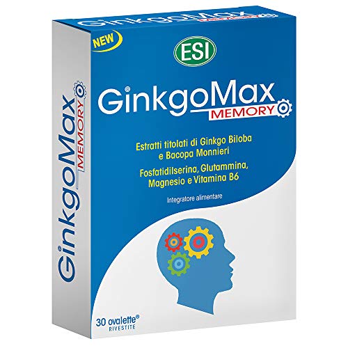 Esi – Ginkgomax 30 Ovaltas [] Eficaz, Natural, Bienestar Diario – [Kit Con Integrador Tónico-Adattogeno] 1 Confezione