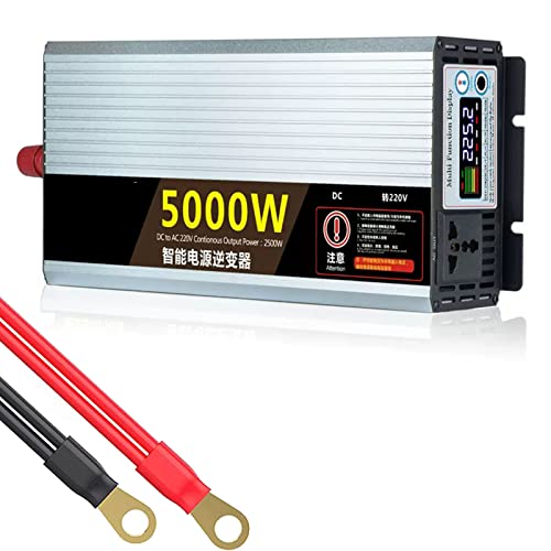 Oiyekntd Pure Sine Wave Power Inverter 5000W/8000W DC 12V 24V 48V 60V 72V a AC 220V Power Inverter Converter con Pantalla de Pantalla Digital Inteligente con Pantalla Digital Inteligente,5000W-12V
