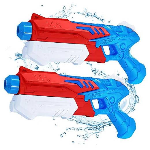 heytech Water Guns, 2 Pack Squirt Guns for Kids, Water Blaster 300CC High Capacity Summer Water Outdoor Pool Fighting Toys