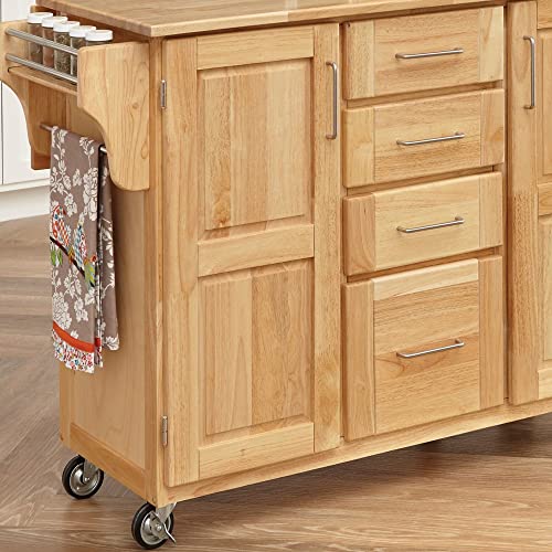Homestyles General Line Mobile Kitchen Cart, 52-1/2 in. W x 18 in. - 30 in. D x 36 in. H, Natural