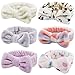 CASOTY 6 Pieces Bow Hair Band ï¼ŒSpa Headband , Soft Coral Fleece Headband for Washing Face,Terry Cloth Headband, Makeup Headband, Yoga Sport Headband,Pure Color Headband For Woman.