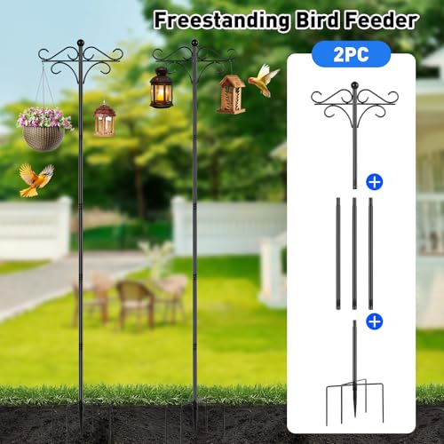 Support Mangeoire Oiseau Réglable : Hauteur 195cm et Base 5 Pointes Stable - 7