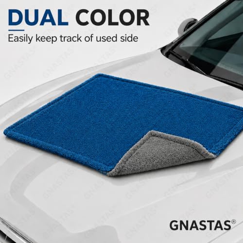 Image of Microfiber Cloth for Car, 1600 GSM, 40x60 cm, 1 Pc, Ocean Blue /Charcoal Grey | Twisted Loop Super Absorbent Drying Towel with Edgeless Design, Plush Pile & Lint-Free Detailing Cloth
