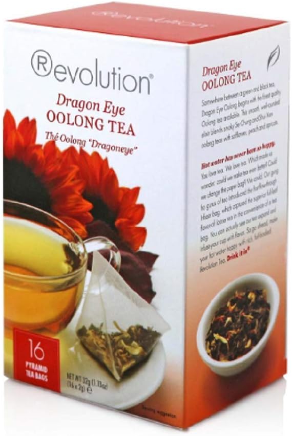 Revolution Tea, Dragon Eye Oolong Tea, 16 Flowthrough Infuser Bags in