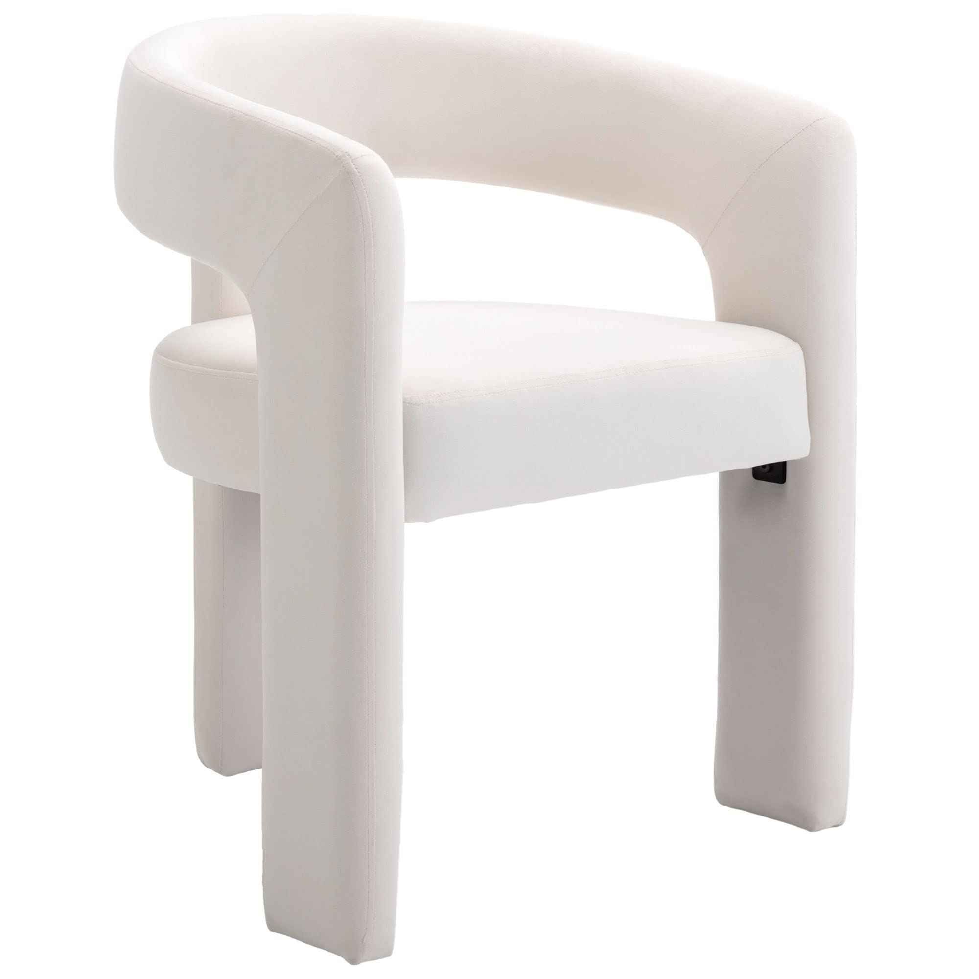 BESTANO Modern Velvet Fabric Upholstered Dining Chairs with Open-Back, Cute Barrel Side Chairs Kitchen Armchair Accent Chairs for Dining Room Bedroom,