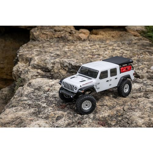 Image of Axial RC Truck SCX24 Jeep Gladiator 4 Wheel Drive Rock Crawler Brushed RTR Nothing Needed to Complete Ready-to-Run White AXI00005V2T4, Remote Control Car, RC Car, RC Crawler