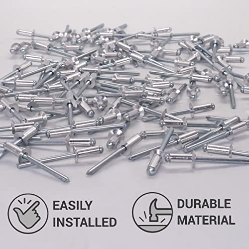 SKIR’CO (50 Stück) Senkkopf Aluminium Blindnieten 4,8 x 12 mm, Stahldorn, Popnieten