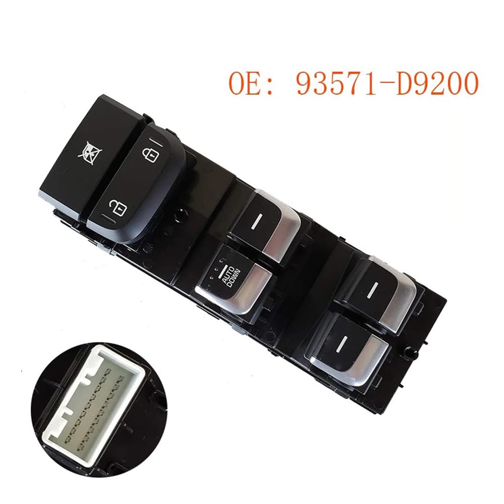 Driver Left Master Window Switch For 2017-2022 Kia Sportage | 93571-D9200 Direct Fit Black