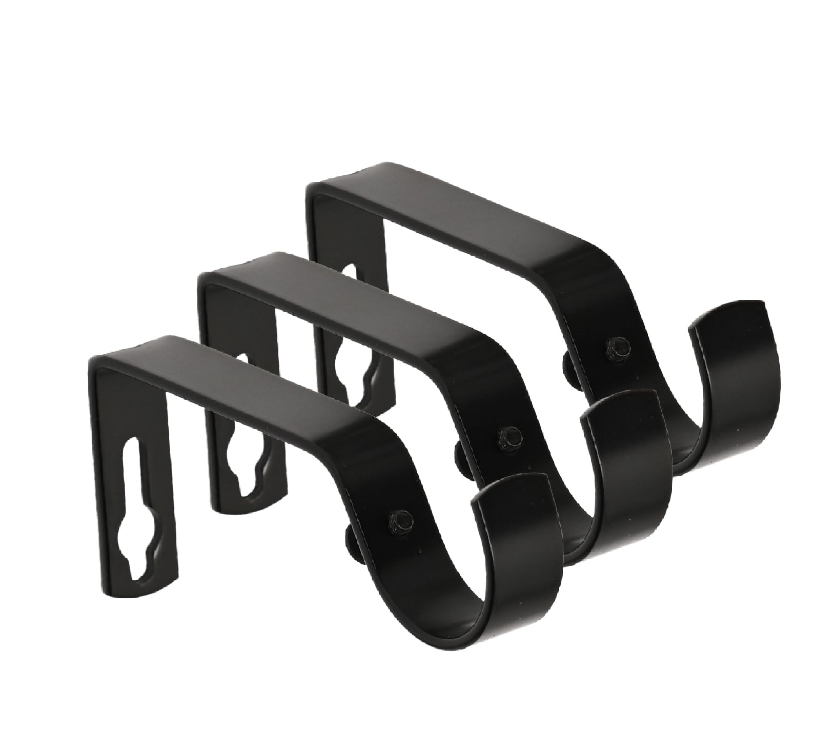 Lister Cartwright 28mm Curtain Pole Ends Metal Brackets with Adjustable Screws Obsidian Black(Pack of 3)