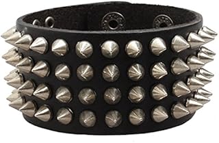 3 Skulls Brown Leather Goth Steampunk Bracelet Emo Punk Cyber Wrist Cuff Mens Womens Wristbands Biker Rock Vintage Gothic Style Adult Mens Bracelets Womens Bracelet Wrist Band Cyber Goth