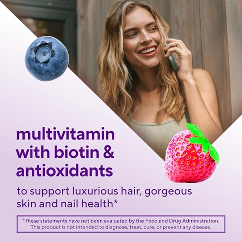 Vitafusion Hair Skin and Nails Gummies | Biotin 5000mcg Per 3 Gummies - image 5
