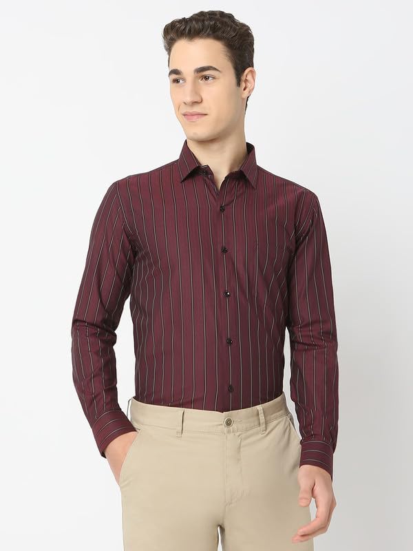 Image of Men's Striped Cotton Formal Shirt