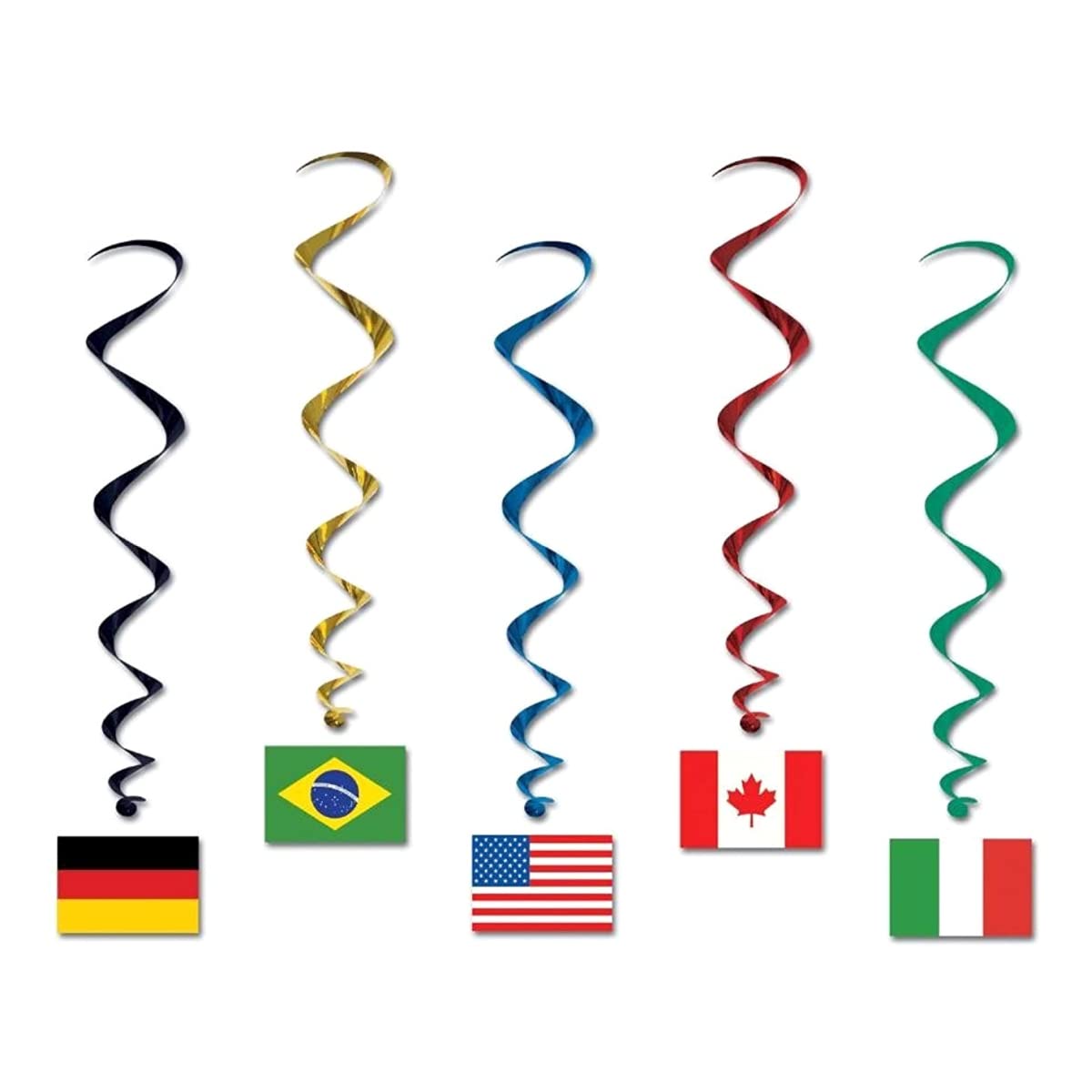 International Flag Whirls (Printed 2 Sides w/Different Designs)