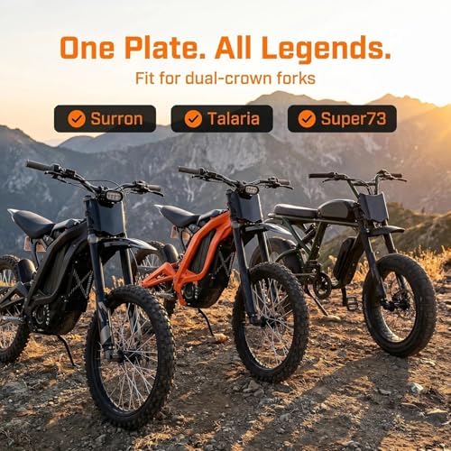 Electric Dirt Bike Front Number Plate for Surron Light Bee X/S,Talaria Sting,Yozma in10,Tuttio,Ridstar Q20 & Super73-Number Plate for Ebike Motocross Style Face Plate to Hide Wires,Ebike Accessories — view 8
